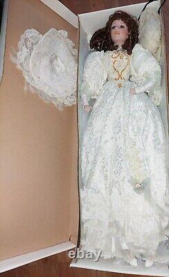 Vintage Ashley Belle Doll Large 40 Inch Porcelain W Umbrella. Needs Restoration