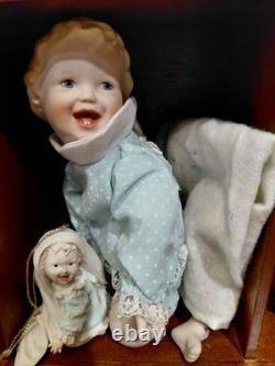 Vintage Ashton Drake Picture Perfect Miniature (11) Dolls+Ornaments In Wood Ho
