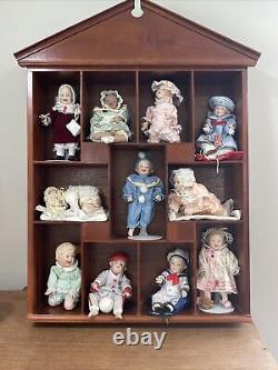 Vintage Ashton Drake Picture Perfect Miniature Porcelain Dolls, Wood Frame