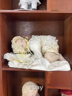 Vintage Ashton Drake Picture Perfect Miniature Porcelain Dolls, Wood Frame