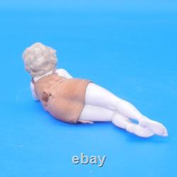 Vintage BATHING BEAUTY Porcelain Doll n Silk Suit German Art Deco Figurine 1920s