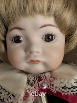 Vintage BJD Joy Doll Victorian Bisque Porcelain Doll 17 Articulated Jointed