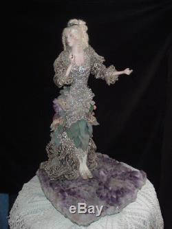 Vintage BLYTHE & SNODGRASS Porcelain FAIRY DOLL on AMETHYST 17 Artist OOAK