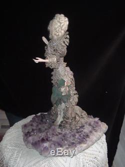 Vintage BLYTHE & SNODGRASS Porcelain FAIRY DOLL on AMETHYST 17 Artist OOAK