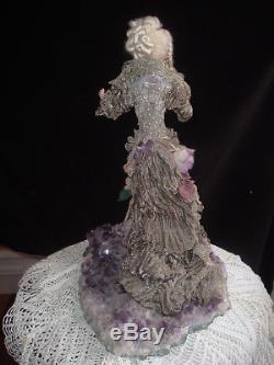 Vintage BLYTHE & SNODGRASS Porcelain FAIRY DOLL on AMETHYST 17 Artist OOAK