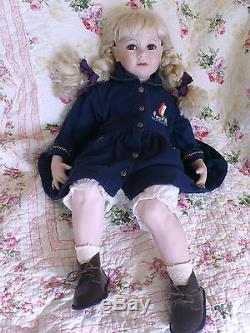 Vintage Beautiful Large 72cm/28 Sitting Porcelain Ceramic Life Like Play Doll