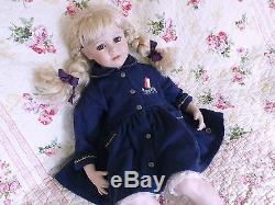 Vintage Beautiful Large 72cm/28 Sitting Porcelain Ceramic Life Like Play Doll