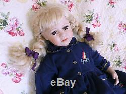 Vintage Beautiful Large 72cm/28 Sitting Porcelain Ceramic Life Like Play Doll