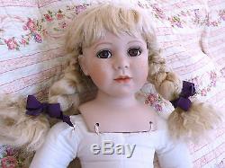 Vintage Beautiful Large 72cm/28 Sitting Porcelain Ceramic Life Like Play Doll