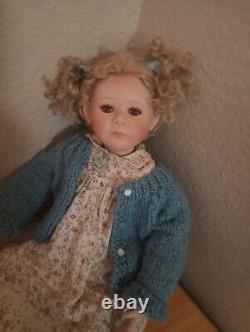 Vintage Berdine Creedy Porcelain Doll 18 Honey Eyes Soft Body Knit Sweater