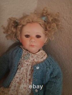 Vintage Berdine Creedy Porcelain Doll 18 Honey Eyes Soft Body Knit Sweater