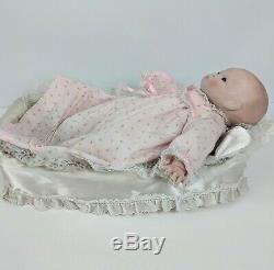 Vintage Bisque 1923 Grace S Putnam porcelain baby doll with bassinet
