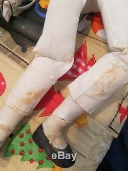 Vintage Bisque 2 Doll Lot RARE! Boy & Girl cloth bodies rest porcelain. NICE