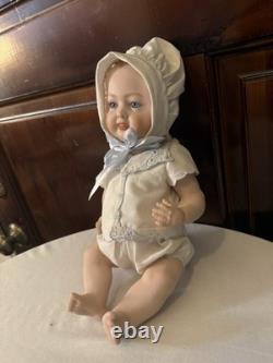 Vintage Bisque Artist's Reproduction 2 Faced Doll Signed C Ditmore 1988