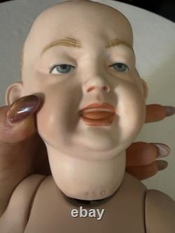 Vintage Bisque Artist's Reproduction 2 Faced Doll Signed C Ditmore 1988
