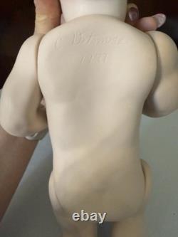 Vintage Bisque Artist's Reproduction 2 Faced Doll Signed C Ditmore 1988