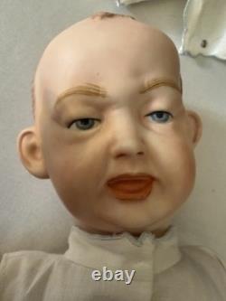 Vintage Bisque Artist's Reproduction 2 Faced Doll Signed C Ditmore 1988