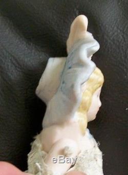 Vintage Bisque Porcelain Baby Doll Jointed Arms Moulded Bonnet Head 5.5 Bsco