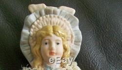 Vintage Bisque Porcelain Baby Doll Jointed Arms Moulded Bonnet Head 5.5 Bsco