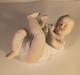 Vintage Bisque Porcelain Piano Baby Boy Figurine Doll Laying Down 6 Inch Long