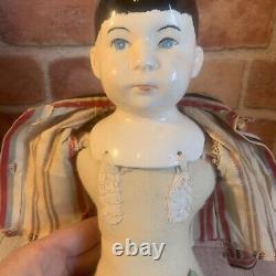 Vintage Bisque WWII German Doll 16 Porcelain Head Arms Feet Hand Painted