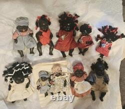 Vintage Black Porcelain Dolls. Moveable Arms Legs & Head