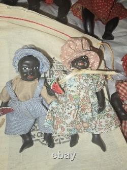 Vintage Black Porcelain Dolls. Moveable Arms Legs & Head