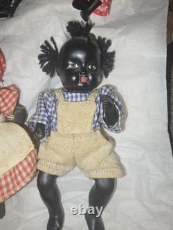Vintage Black Porcelain Dolls. Moveable Arms Legs & Head