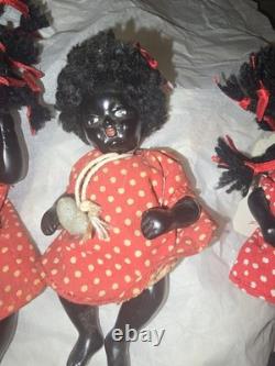 Vintage Black Porcelain Dolls. Moveable Arms Legs & Head