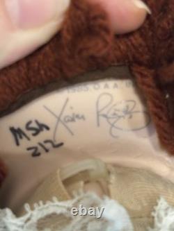 Vintage Cabbage Patch Kids Porcelain Doll red brown braid hair blue dress 1985