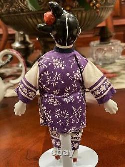 Vintage Chinese Doll in Traditional Costume with Hand Painted Porcelain Head, Ha