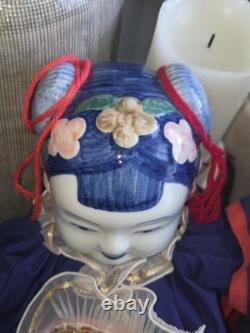 Vintage Chinese Hand Painted Traditional Doll withPorcelain Head, 24