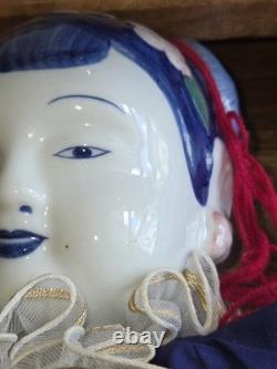 Vintage Chinese Hand Painted Traditional Doll withPorcelain Head, 24