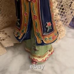 Vintage Chinese Porcelain Figurine, Lady with Bird Doll Rare
