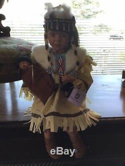 Vintage Classical Treasures Collection Porcelain American Indian Doll with Baby
