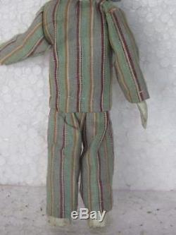 Vintage Cloth Covered Boy in Coat Porcelain Doll Toy