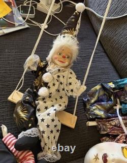 Vintage Clown Jester Pierrot Doll Mask Collection Lot Porcelain Musical 40+ Pcs
