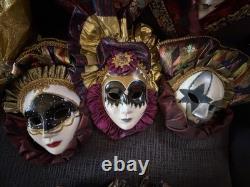 Vintage Clown Jester Pierrot Doll Mask Collection Lot Porcelain Musical 40+ Pcs