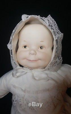 Vintage Collectible 3 Face Happy/Sleepy/Cry Rotating Bisque Porcelain Doll