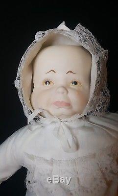 Vintage Collectible 3 Face Happy/Sleepy/Cry Rotating Bisque Porcelain Doll