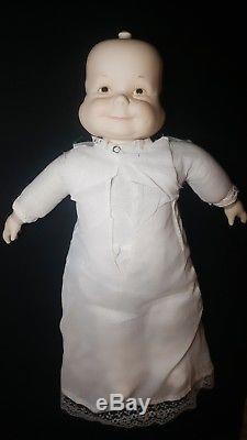 Vintage Collectible 3 Face Happy/Sleepy/Cry Rotating Bisque Porcelain Doll