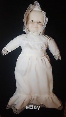 Vintage Collectible 3 Face Happy/Sleepy/Cry Rotating Bisque Porcelain Doll