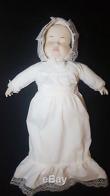 Vintage Collectible 3 Face Happy/Sleepy/Cry Rotating Bisque Porcelain Doll