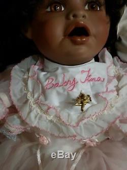 Vintage Collection Baby Tina Porcelain Doll African American NN LOT 253