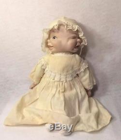Vintage Creepy Weird Three Face Porcelain Doll with Swivel Head and clothes 12