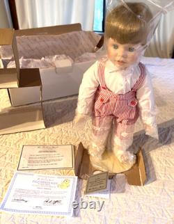 Vintage Danbury Mint Porcelain boy doll Piggyback Ride