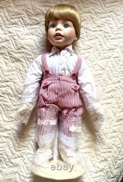 Vintage Danbury Mint Porcelain boy doll Piggyback Ride