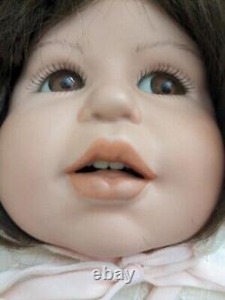 Vintage DeHetre Reproduction Porcelain Baby Doll, Punkin 20 in, 1987