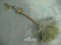 Vintage Deco Porcelain Half Doll Feather Duster