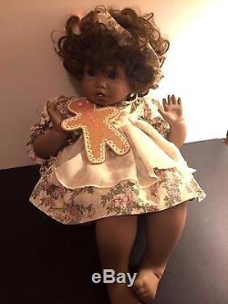 Vintage Designer African American Porcelain Collectible Baby Doll COA
